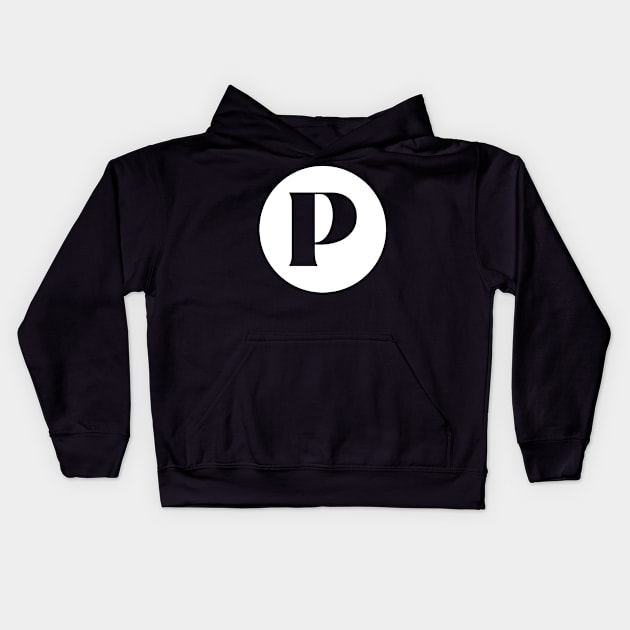 P (Letter Initial Monogram) Kids Hoodie by n23tees